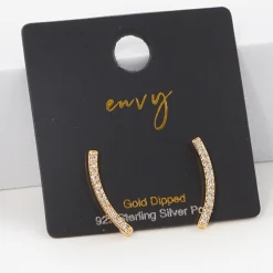 TRENDY Wholesale Gold Dipped Bar Stud Earrings