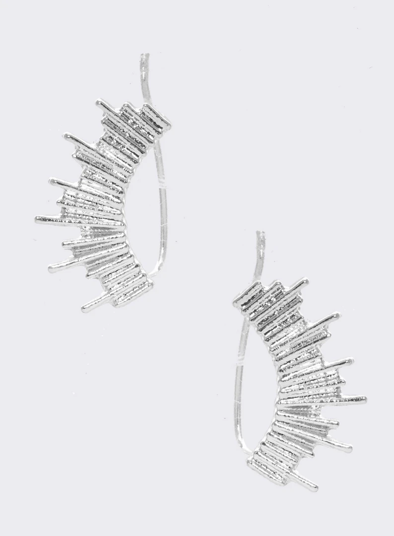 TRENDY Wholesale Sunburst Ear Climber Earrings - Stylish Gold-Tone Jewelry for Women 4 TRENDY Wholesale Sunburst Ear Climber Earrings