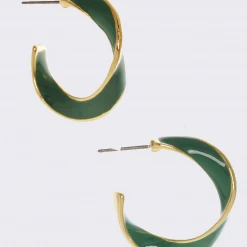 TRENDY Wholesale Jewelry Enamel Twisted Hoop Earrings