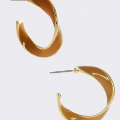 TRENDY Wholesale Jewelry Enamel Twisted Hoop Earrings