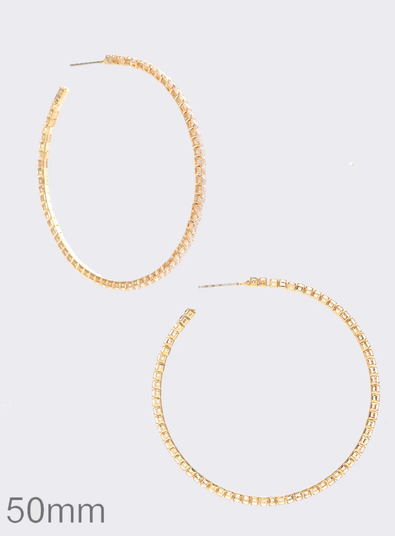 TRENDY Wholesale Lightweight CZ Hoop Earrings - Stylish Jewelry for Women 3 TRENDY Wholesale Lightweight CZ Hoop Earrings