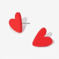TRENDY Wholesale Clay Heart Stud Earrings