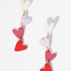 Trendy Wholsale Jewelry Clay Multi Heart Dangle Earrings