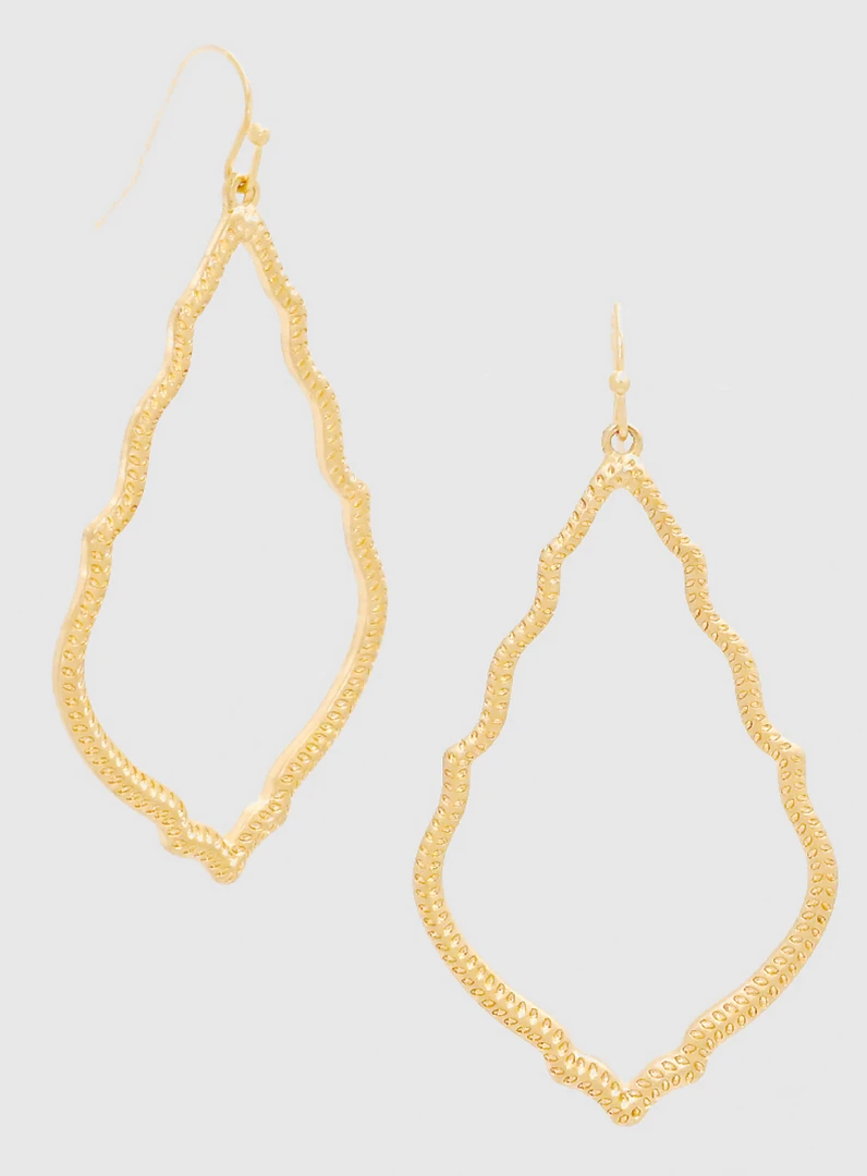 TRENDY Wholesale Textured Metal Open Earrings - Stylish Jewelry for Women 3 TRENDY Wholesale Textured Metal Open Earrings