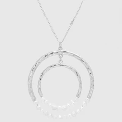 TRENDY Wholesale Double Ring Pendant Long Necklace Jewelry