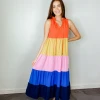 Entro Sun Ray Colorblock Maxi Dress Dresses