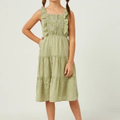 Hayden Swank Tween Tween Smocked Gingham Dress
