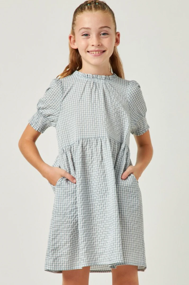 Hayden Tween Seersucker Gingham Dress | Stylish Swank Tween Outfit 3 Hayden Tween Seersucker Gingham Dress Swank Tween