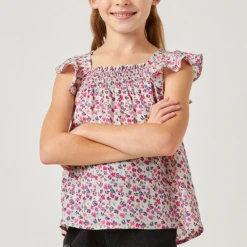 Hayden Tween Floral Smocked Top Swank Tween