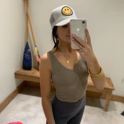 NikiBiki V Neck Ribbed Crop Top