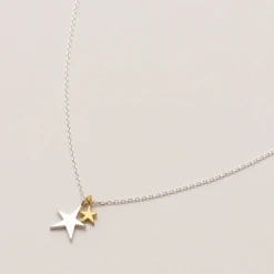 Estella Bartlett Jewelry Two-Tone Double Star Necklace