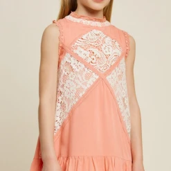 Hayden Swank Tween Tween Lace Mock Neck Dress