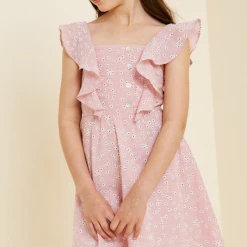 Hayden Tween Embroidered Ruffle Dress