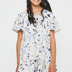 Hayden Tween Printed Ruffle Dress