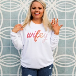 Jadelynn Brooke Wifey Corded Sweatshirt Tops