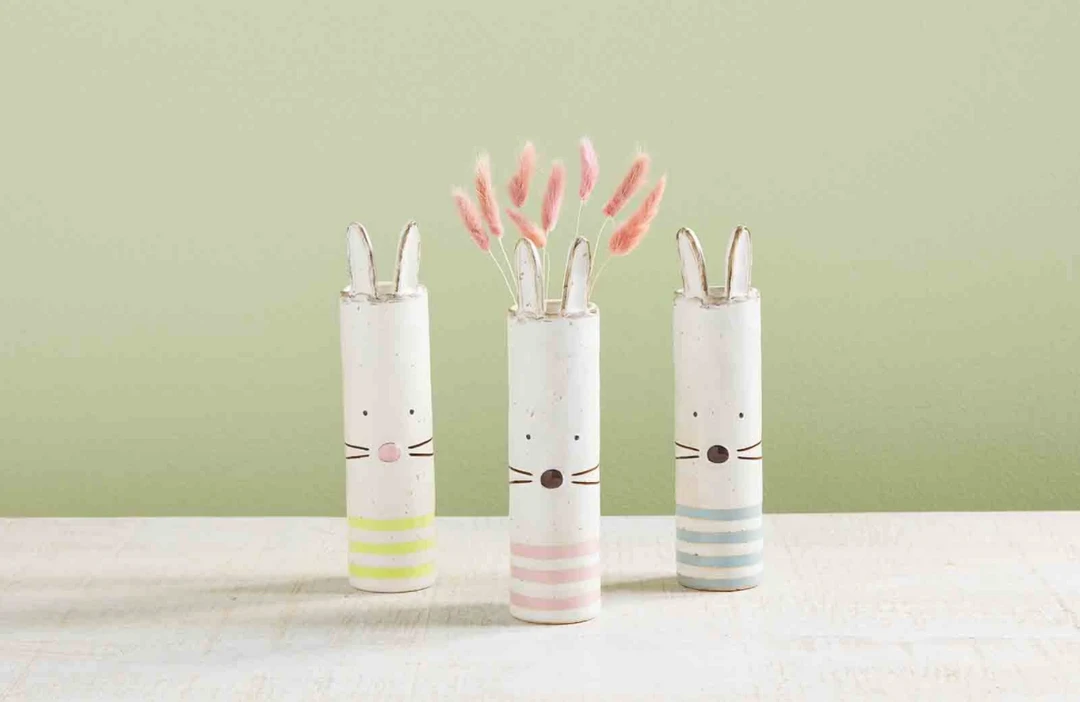 Mud Pie Lifestyle Striped Bunny Bud Vase - Charming Home Decor 4 Mud Pie Lifestyle Striped Bunny Bud Vase
