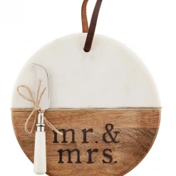 Mud Pie Gifts Mr. & Mrs. Cheese Board Set