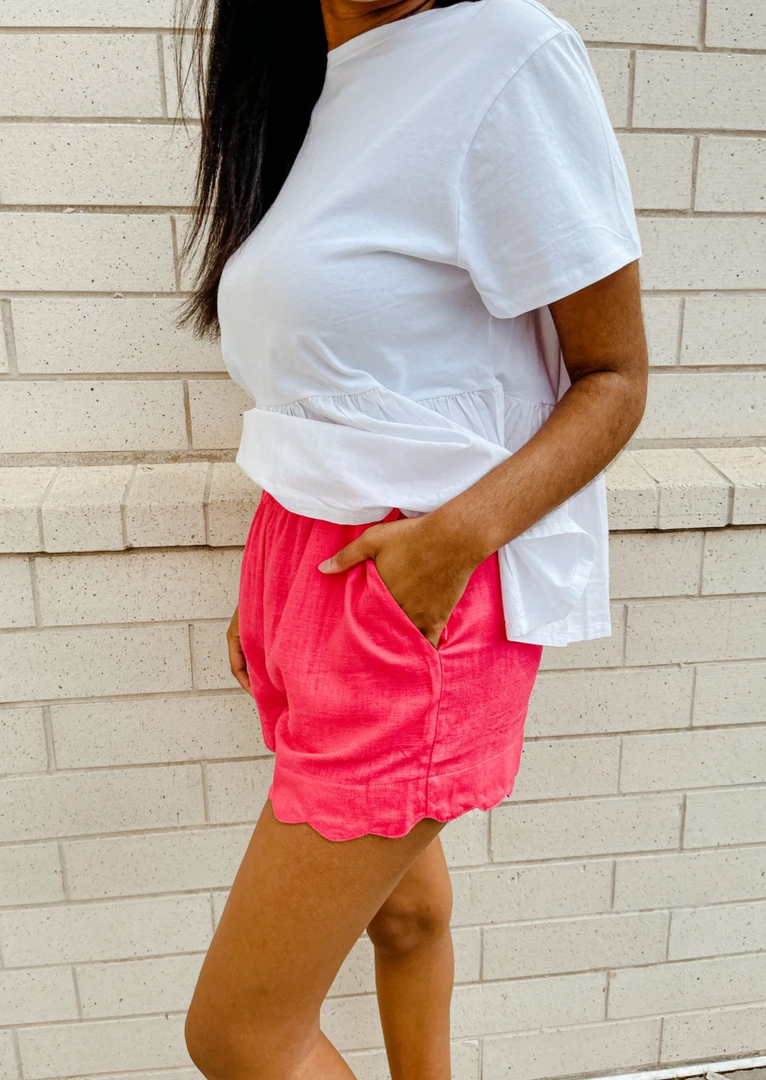 Umgee Linen Scallop Hem Shorts - Comfortable & Stylish Women's Bottoms 5 Umgee Linen Scallop Hem Shorts Bottoms