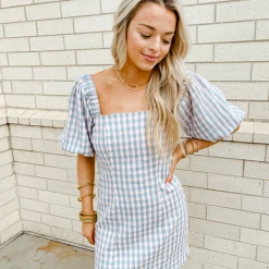 Lena Dresses Landry Plaid Balloon Sleeve Dress