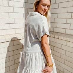 Umgee Lauren Linen Ruffle Dress Dresses