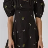 2.7 August Apparel Sable Floral Embroidered Dress Dresses