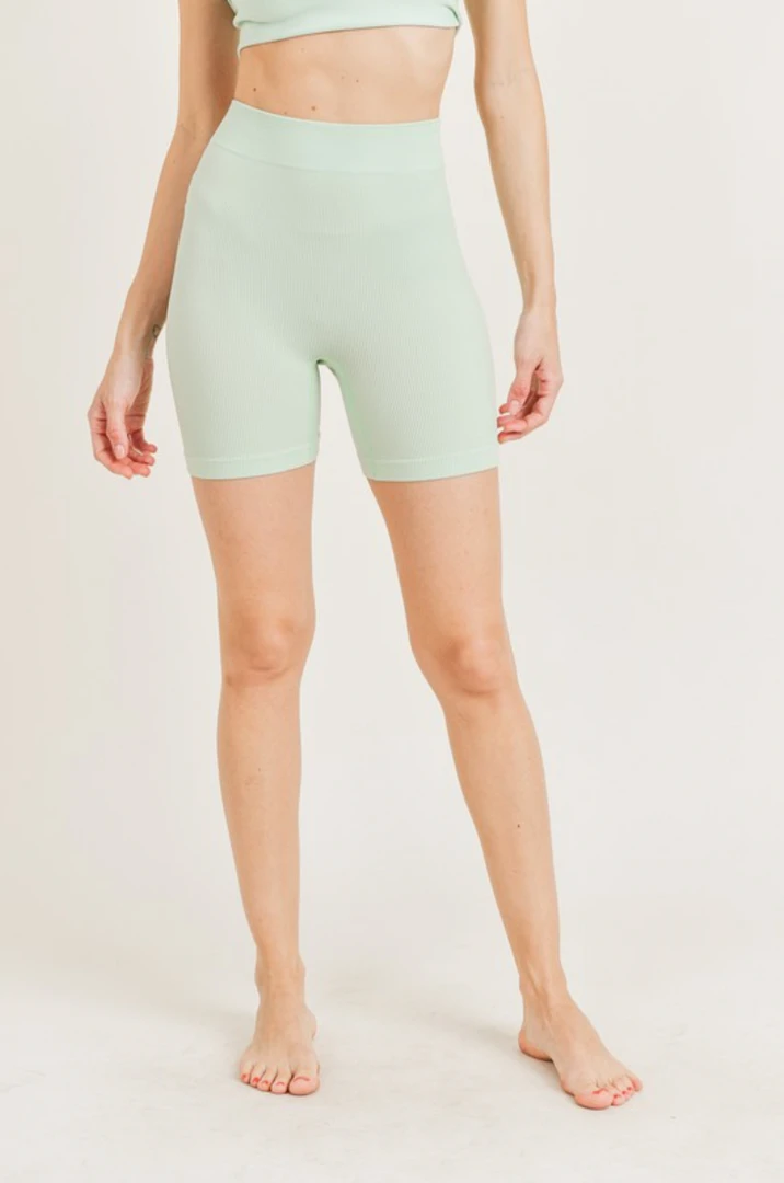 Kimberly C Ella Seamless Ribbed Biker Shorts - High-Waisted Athleisure Shorts for Women 3 Kimberly C Ella Seamless Ribbed Biker Shorts