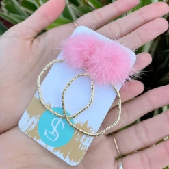 Taylor Shaye Designs Puff Top Hoops