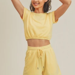 Kimberly C Kenna Crop Tee Shirt Tops