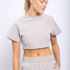 Mono B Tops Kayla Knit Cropped Tee
