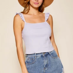 Ces Femme Tops Luna Ruffle Tank Top
