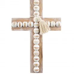 Mudpie Large Wood Bead Cross
