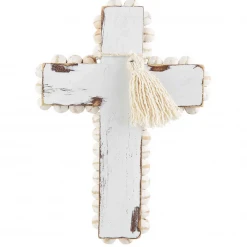Mudpie Lifestyle Small Wood Bead Cross