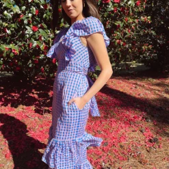 Entro The One Gingham Maxi Dress Dresses