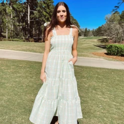 &Merci Theresa Plaid Midi Dress Dresses