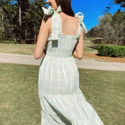 &Merci Theresa Plaid Midi Dress Dresses