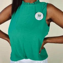 Mittoshop Caroline Ruffle Neck Blouse - Plus Size Sleeveless Top for Women 12 Mittoshop Caroline Ruffle Neck Blouse