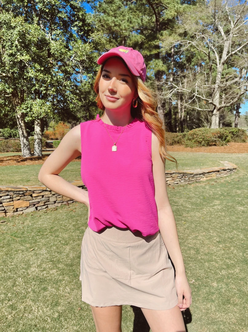 Mittoshop Caroline Ruffle Neck Blouse - Plus Size Sleeveless Top for Women 6 Mittoshop Caroline Ruffle Neck Blouse