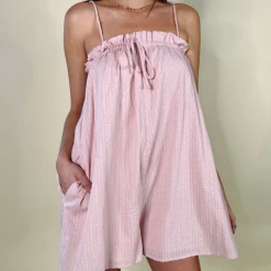 HYFVE Berry Ruffle Romper Rompers