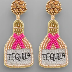 Golden Stella Tequila Beaded Earrings