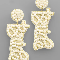 Golden Stella Bride Beaded Pearl Earrings