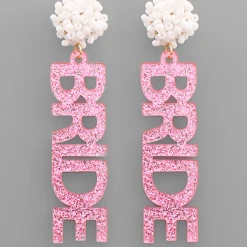 Golden Stella Jewelry Bride Glitter Acrylic Earrings