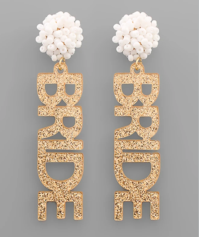 Golden Stella Jewelry Bride Glitter Acrylic Earrings – Elegant Wedding Accessories 4 Golden Stella Jewelry Bride Glitter Acrylic Earrings