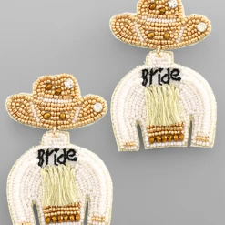 Golden Stella Bride Cowgirl Earrings Jewelry