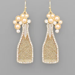 Golden Stella Jewelry Champagne Glitter Earrings