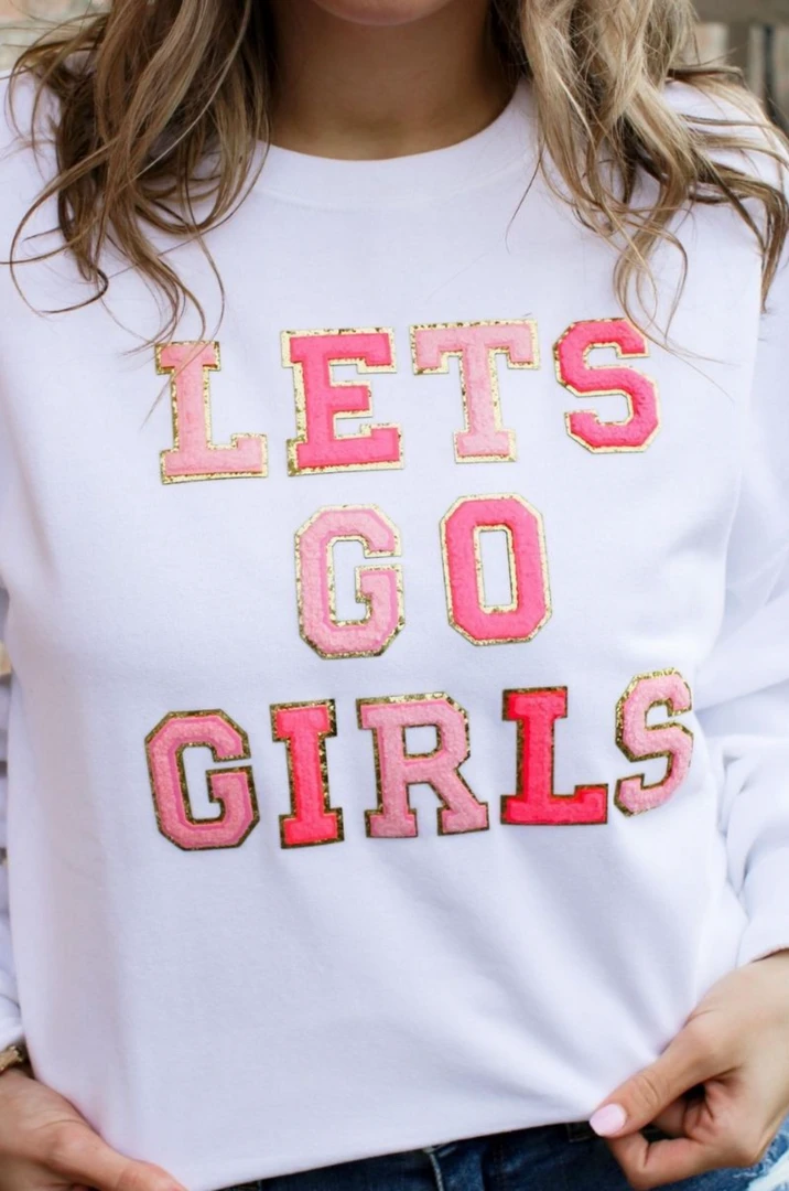 Dash Forward Let's Go Girls Patch Sweatshirt Tops | Stylish Women's Outerwear 4 Dash Forward Let's Go Girls Patch Sweatshirt Tops