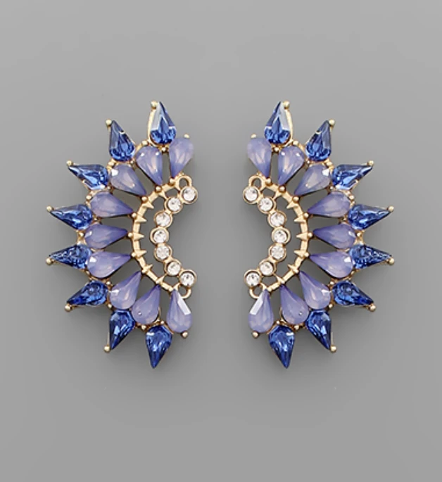 Golden Stella Glass Stone Wing Earrings - Elegant Jewelry for Women 4 Golden Stella Glass Stone Wing Earrings Jewelry