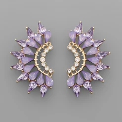 Golden Stella Glass Stone Wing Earrings - Elegant Jewelry for Women 7 Golden Stella Glass Stone Wing Earrings Jewelry