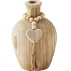 Mudpie Lifestyle Heart Paulownia Beaded Vase