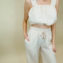 Allie Rose Tops Piper Gingham Bubble Top