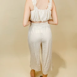 Allie Rose Piper Gingham Cropped Pants